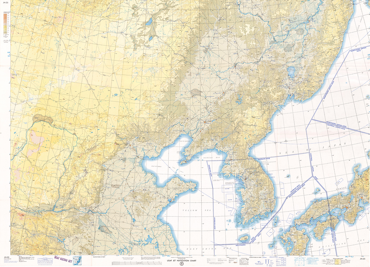 USAF JET NAVIGATION CHART, JN-25, 3rd EDITION